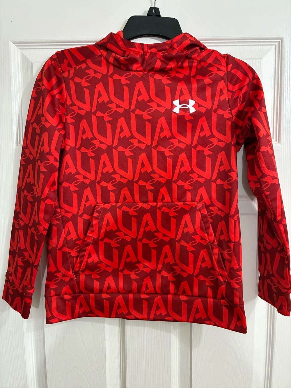 Under Armour Red Allover Logo Kids Hoodie